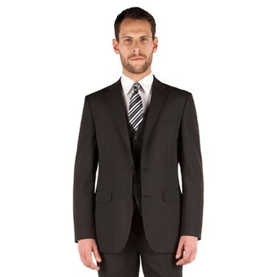 Thomas Nash Black stripe 2 button regular fit suit jacket
